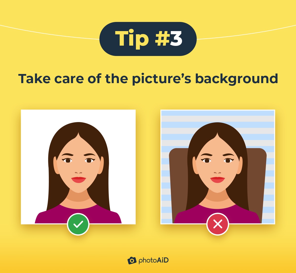 A LinkedIn profile picture tip about background.