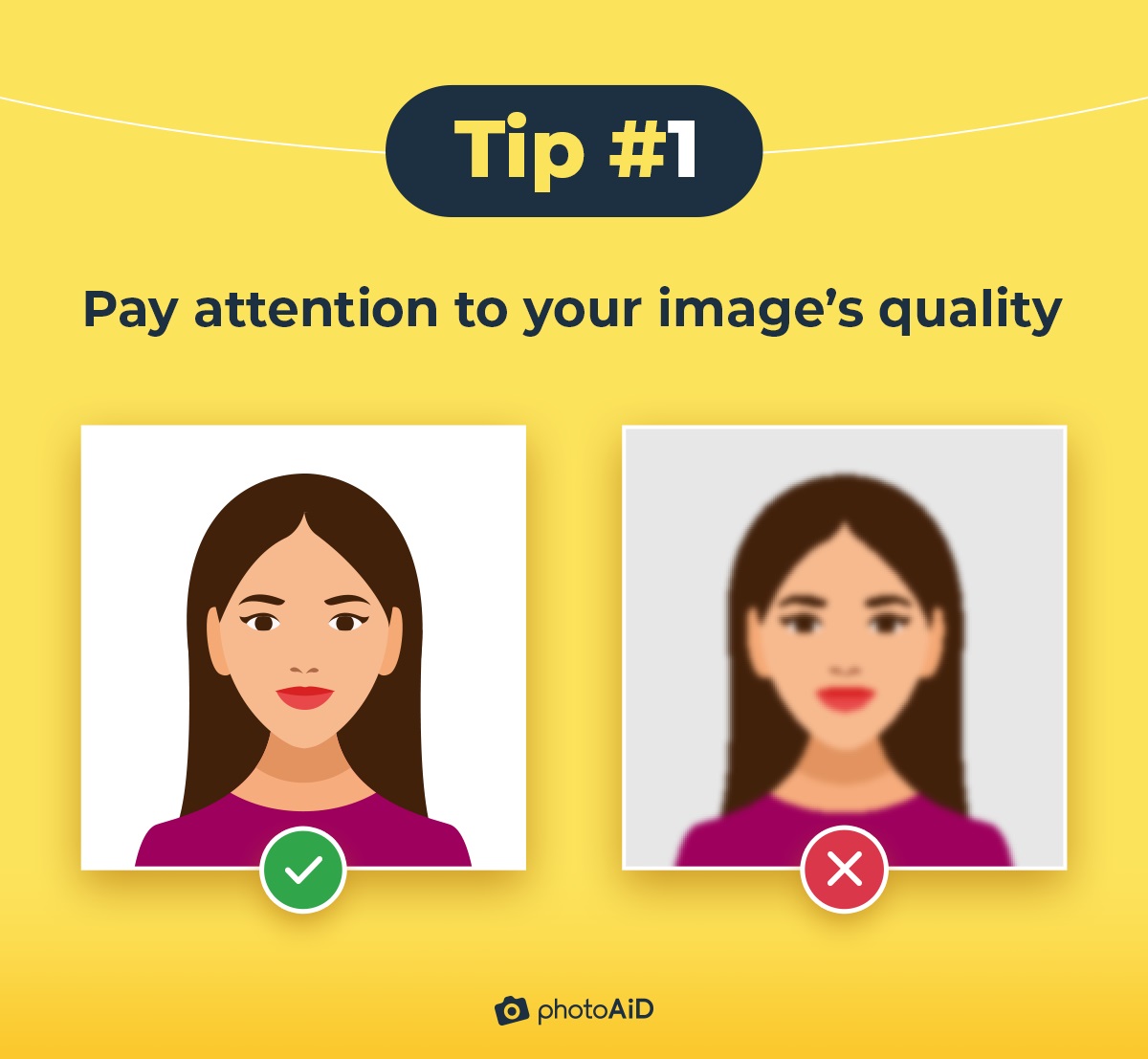 A Linkedin photo tip on image’s quality.