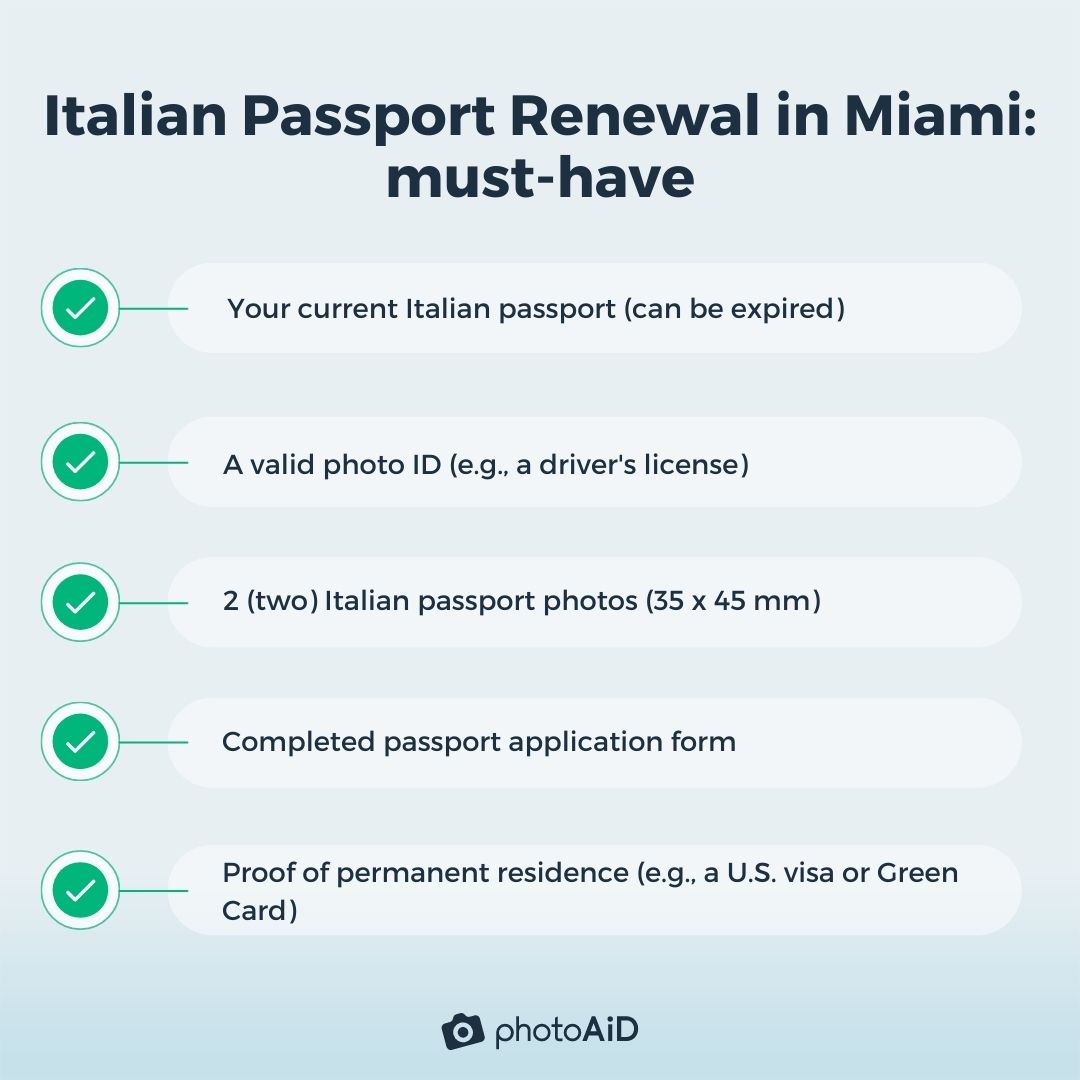 Italian Passport Renewal In Miami Florida   Italian Passport Renewal Documents 