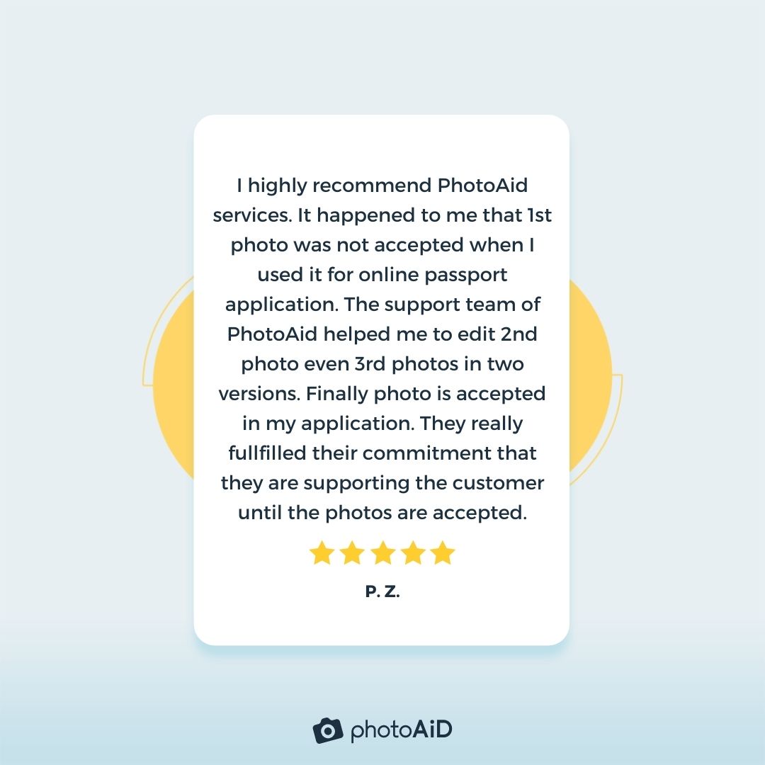 A positive review of PhotoAiD® from a satisfied customer.