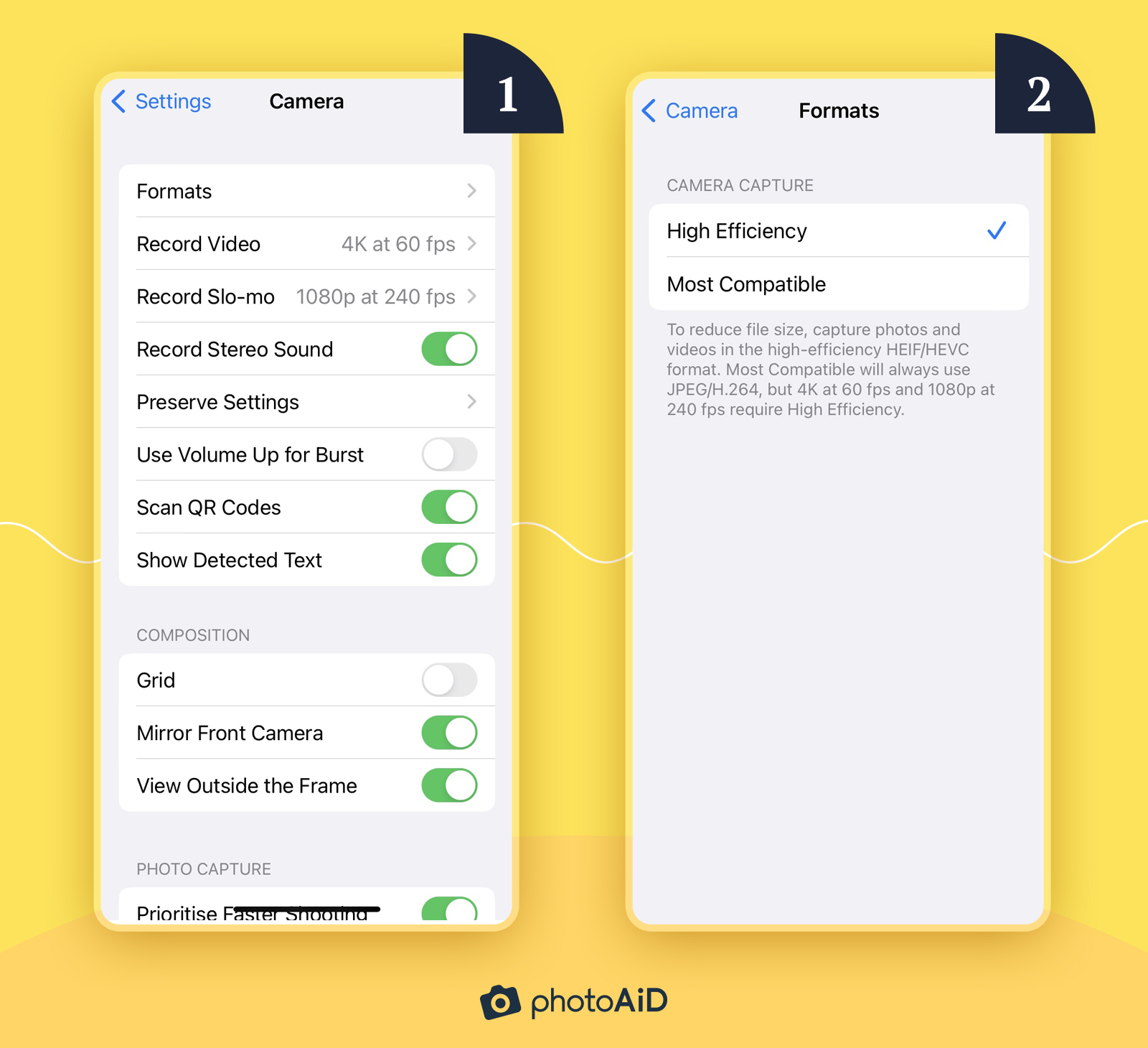 Adjusting the iPhone camera settings for taking passport photos.