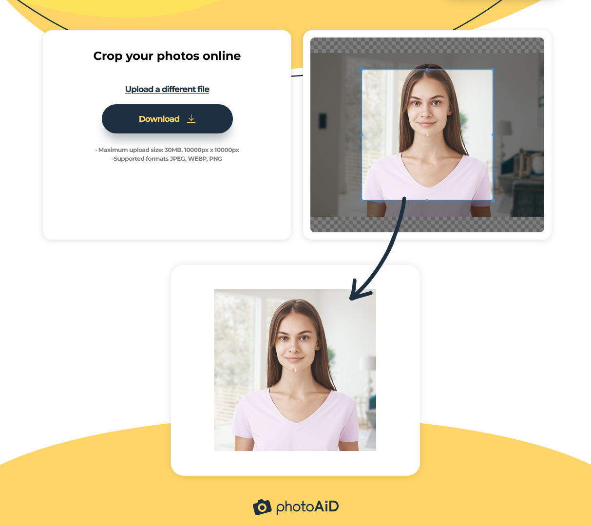 Manually cropping a passport photo taken with an iPhone.