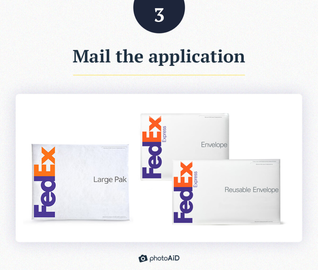 The FedEx envelopes accepted for Indian passport renewal.