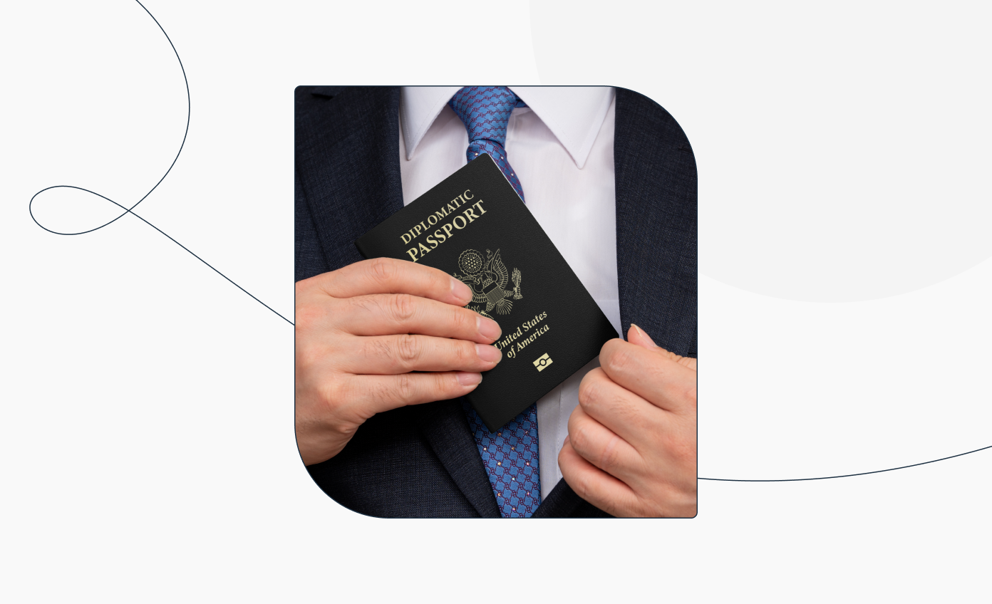 Government employee holding a diplomatic passport