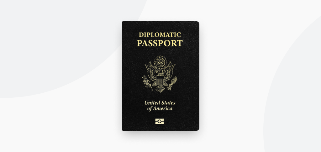 Front cover of a US diplomatic passport.