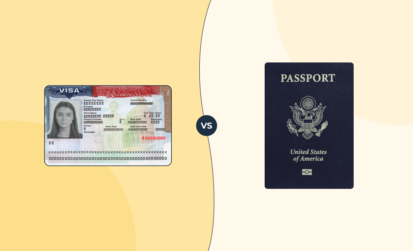 Visa vs. passport.