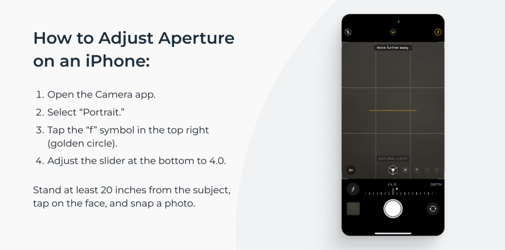 Adjusting iPhone’s camera settings for passport photos: Better aperture.