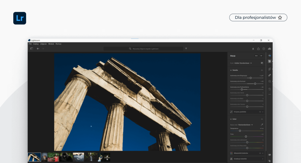 Screen widoku programu Lightroom