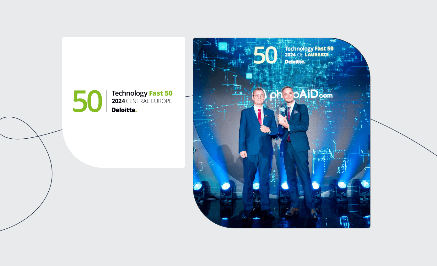 PhotoAiD team celebrating ranking 29th in Deloitte Technology Fast 50 Central Europe 2024 with 1,046% revenue growth