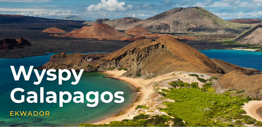 Widok na jedną z zatok wysp Galapagos.