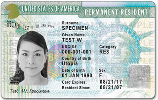 Foto de Green Card de EEUU