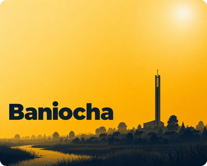 Ilustracja panoramy miejscowości Baniocha - foto kiosk PhotoAiD