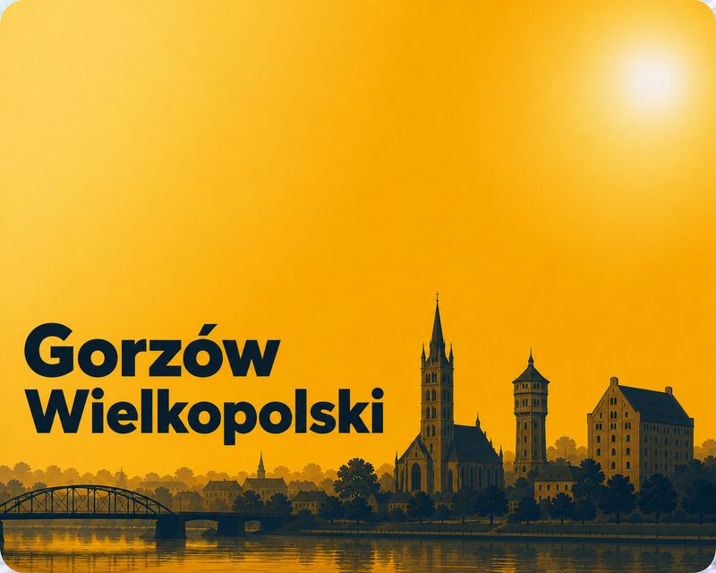 Ilustracja panoramy miasta Gorzów Wielkopolski - foto kiosk PhotoAiD