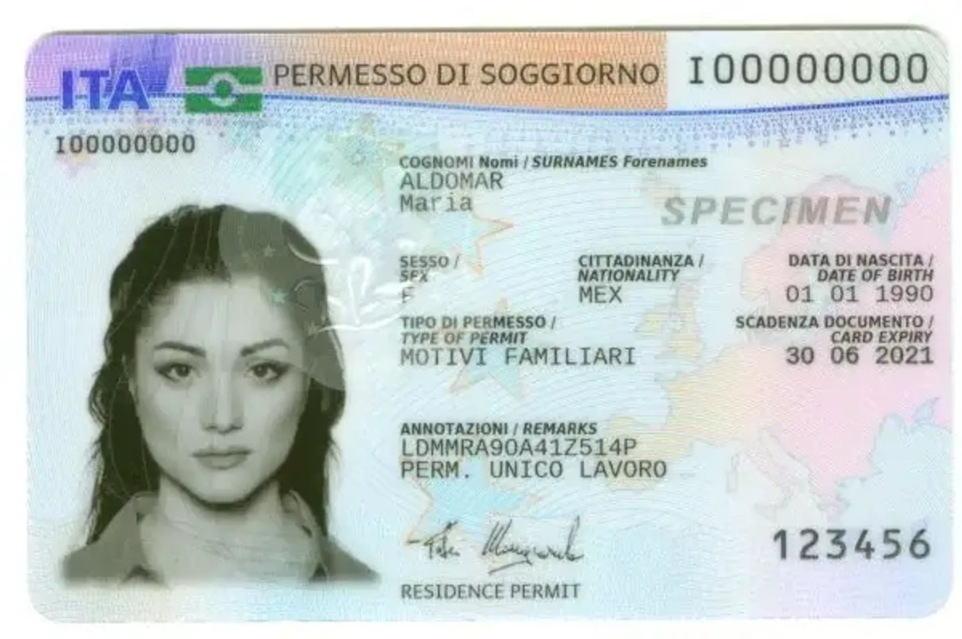 Permesso di soggiorno foto