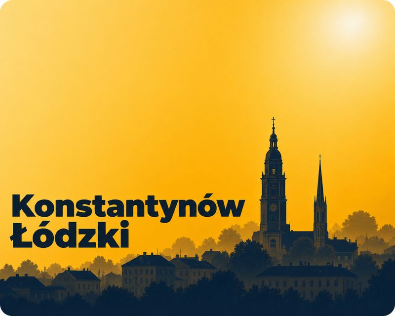 Ilustracja panoramy miasta Konstantynów Łódzki - foto kiosk PhotoAiD