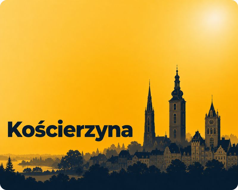 Ilustracja panoramy miasta Kościerzyna - foto kiosk PhotoAiD