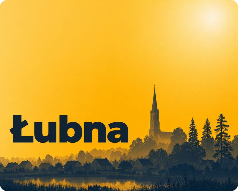 Ilustracja panoramy miasta Łubna - foto kiosk PhotoAiD