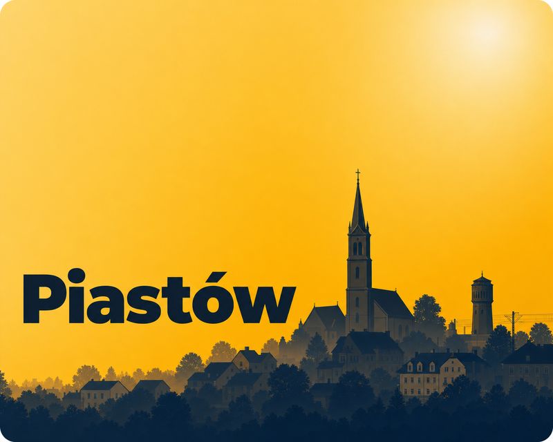 Ilustracja panoramy miasta Piastów - foto kiosk PhotoAiD