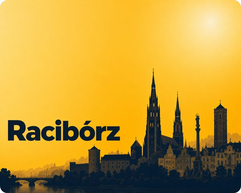Ilustracja panoramy miasta Racibórz - foto kiosk PhotoAiD