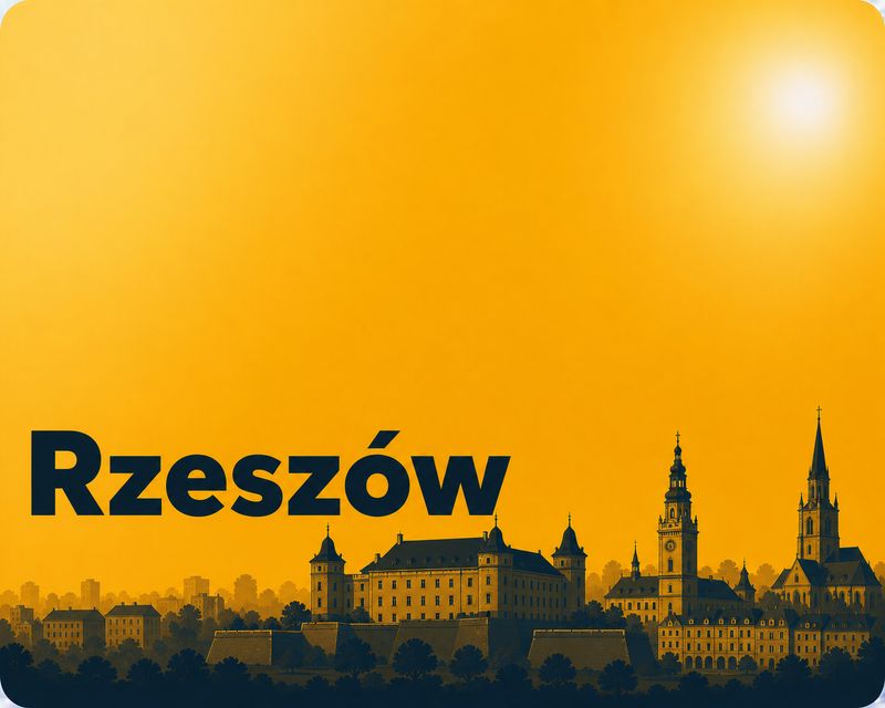 Ilustracja panoramy miasta Rzeszów - foto kiosk PhotoAiD