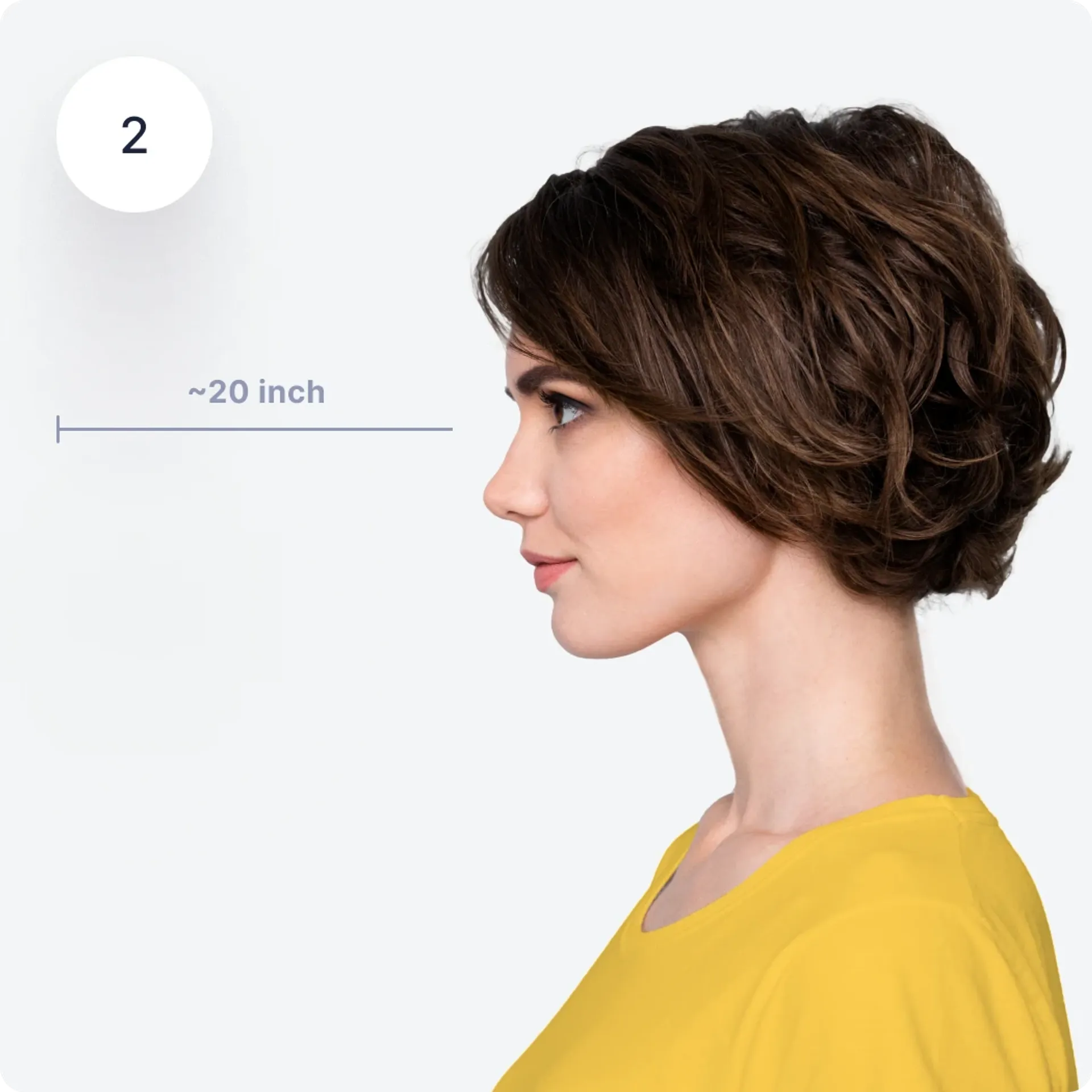  Ideal distance from the camera to take a visa photo.