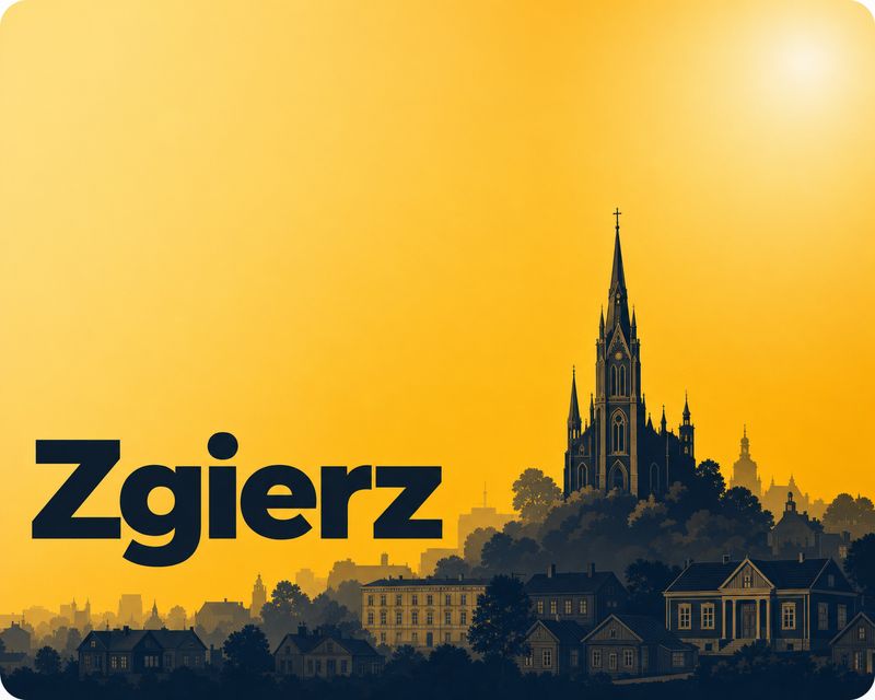 Ilustracja panoramy miasta Zgierz - foto kiosk PhotoAiD