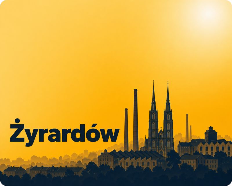 Ilustracja panoramy miasta Żyrardów - foto kiosk PhotoAiD