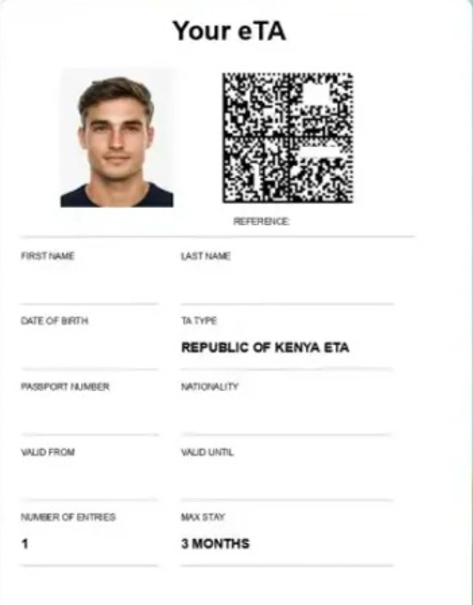 Zdjęcie do wizy kenijskiej