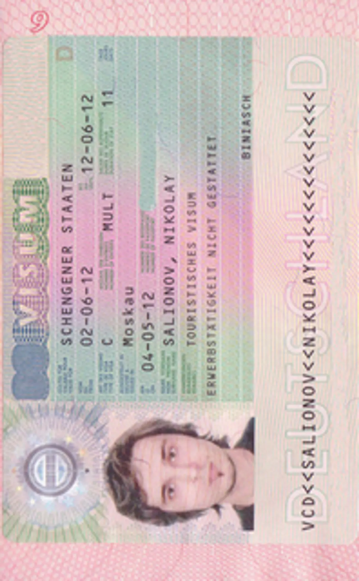 Schengen Vize Fotoğrafı