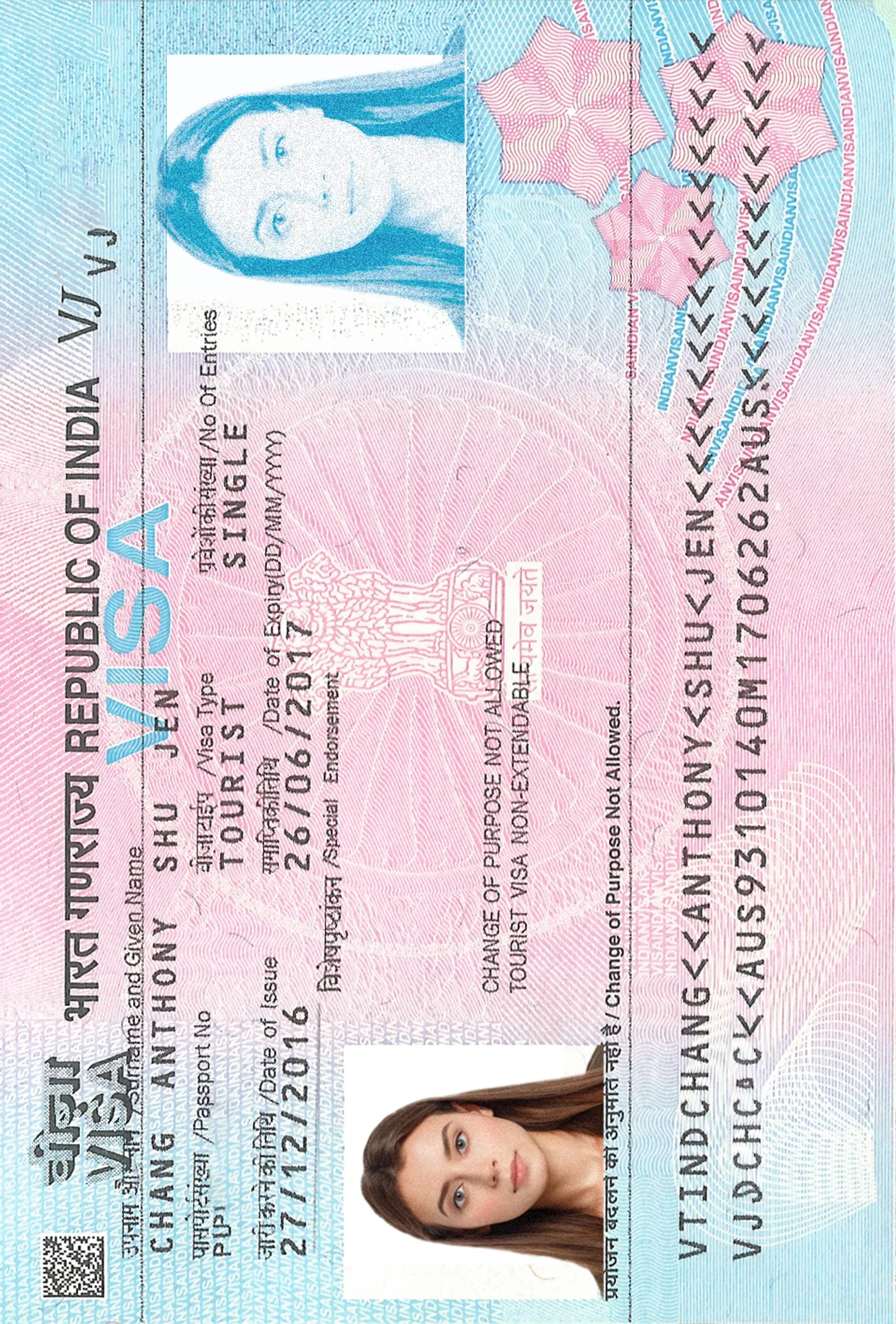 Visa-Foto für Indien