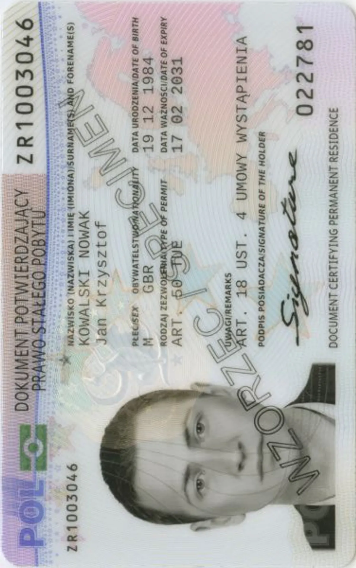 Zdjęcie do karty pobytu