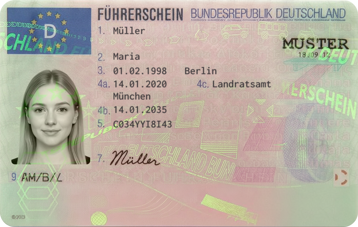 Foto für den Führerschein