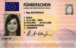 Foto für den österreichischen Führerschein